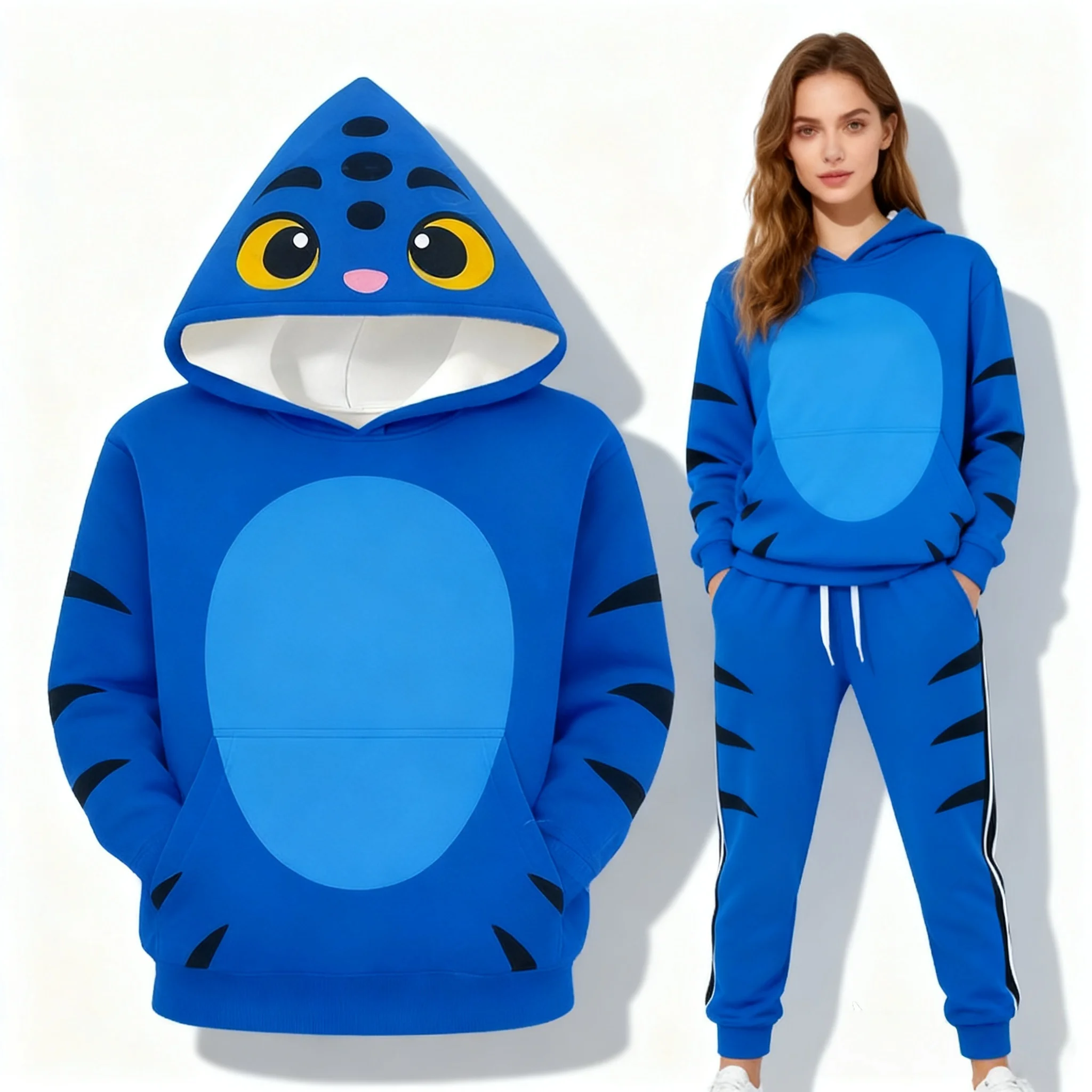 Осенне-зимний комплект с капюшоном для косплея, группа охот на тигре, ведьма, большой корейский стиль, американский уличный комплект, забавная женская одежда