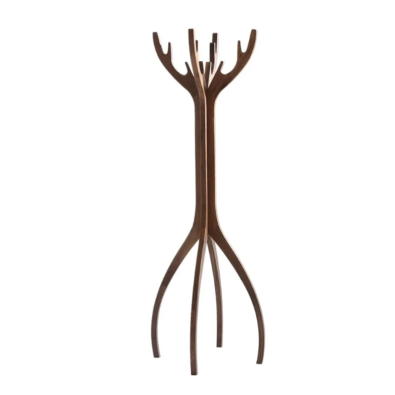 

Solid wood coat rack Bedroom floor hanger Wooden room Modern single pole type household large clothes rack