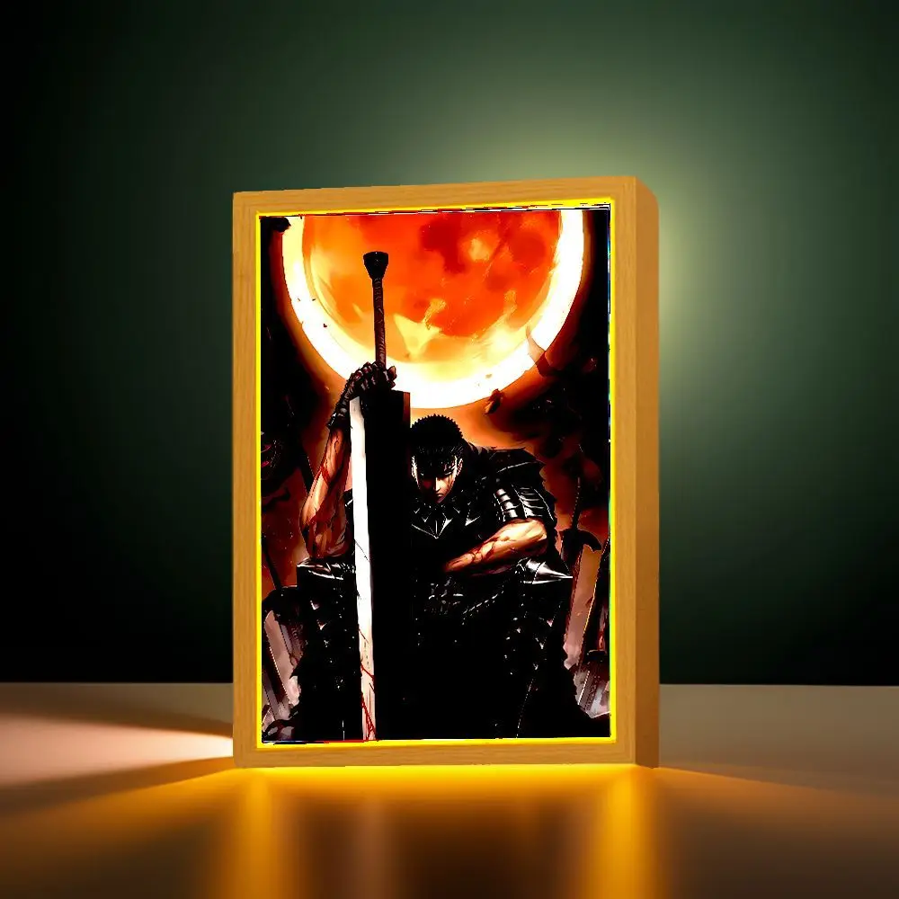 Berserk Behelit Griffith Anime Figure Light Painting Photo Frame Figures Led Lamps Take Bedroom Decor Birthday Gifts moon Lamp