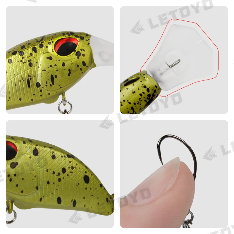 LETOYO Micro Slow Sinking Crankbait 30mm 2.8g Artificial Hard Baits Freshwater Wobblers Trout And Perch Fishing Lures