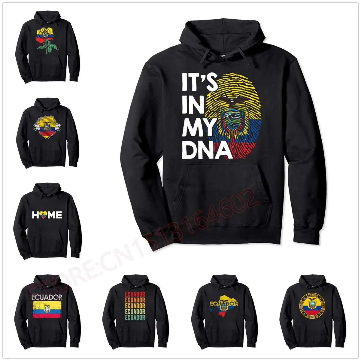 Ecuador DNA Flag Ecuadorian Pullover Hoodie Men Women Unisex Cotton Hoodies Hip Hop Style Sweatshirt