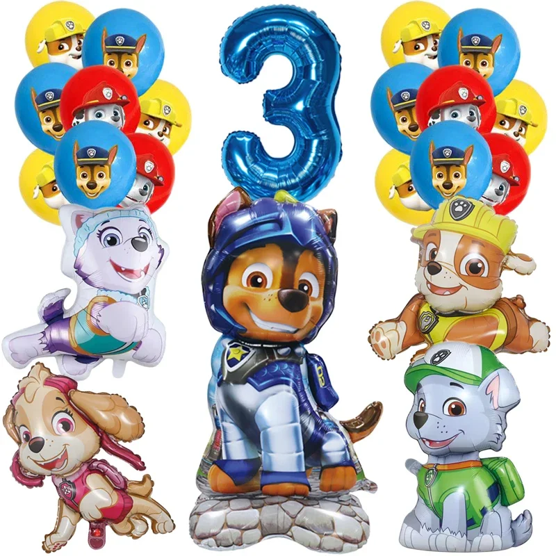 1 Set Cartoon Paw Patrol Theme Birthday Decoration Aluminum Foil Balloon Cute Chase Skye Rubber Party Supplies Children's Toys