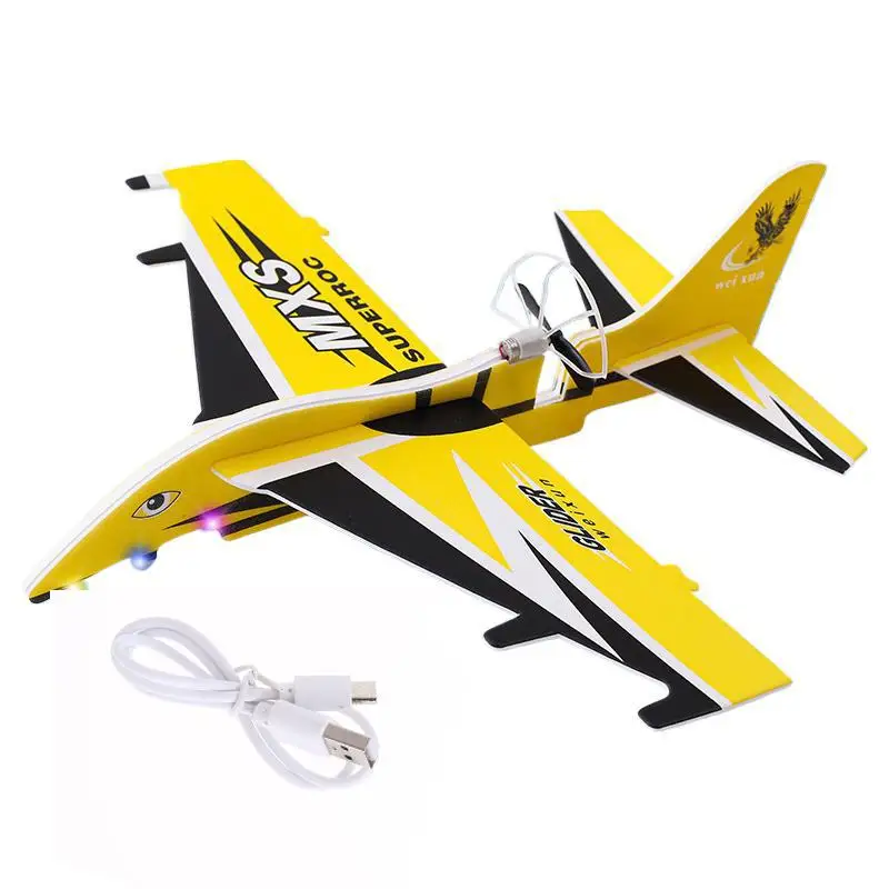 Outdoor Electric Foam Glider Hand Airplanes Capacitor with LED Light Aircraft Plane Model Remote Control Fighter Glider Airplane