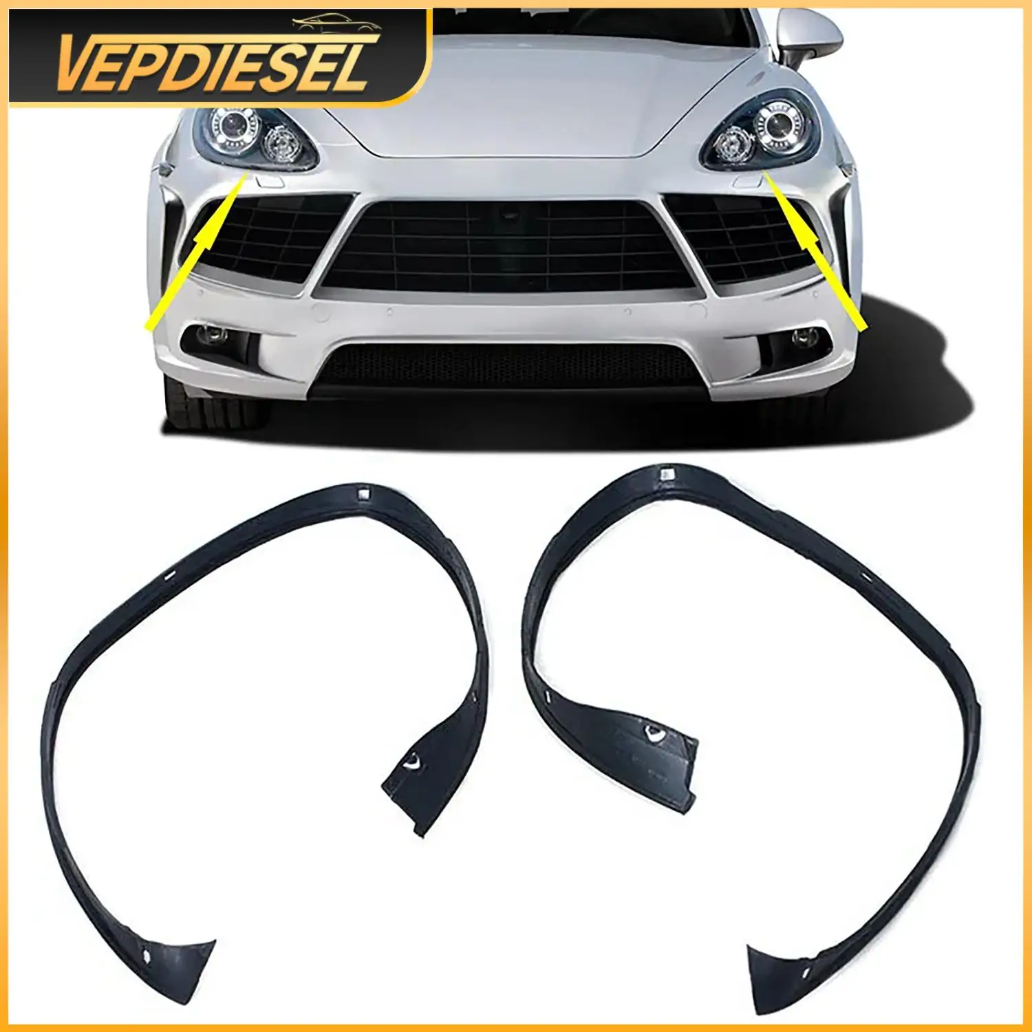 

2Pcs Rubber Sealing Trim Headlamp Decorative Strip For Porsche Cayenne 2011-2014 Auto Replacement Parts