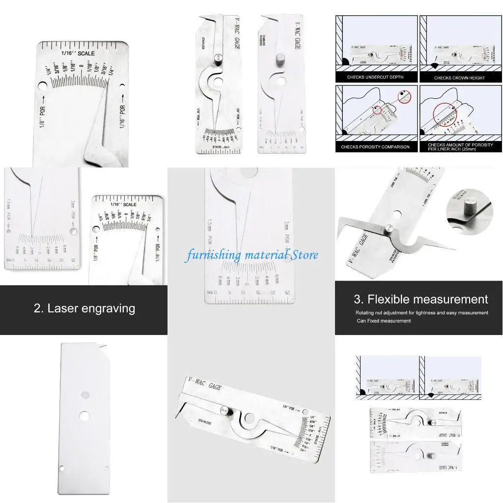 

Y5GD Welding Gauge Gage Weld Biting Undercut Height Depth Inspection Inch mm WAC