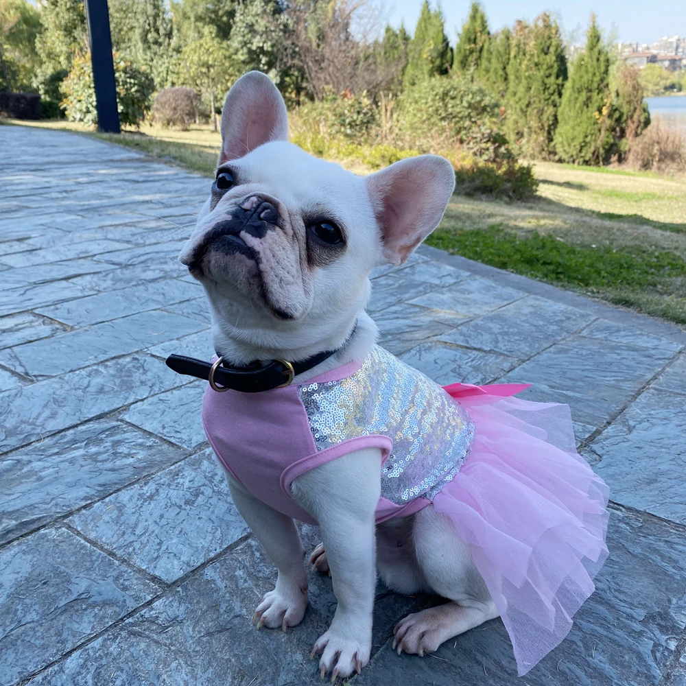 Small Dog Dress Pet Tutu Dress with Sequin Bows Princess Skirt Puppy Dog Clothes Chihuahua York Terrier Wedding Birthday Costume