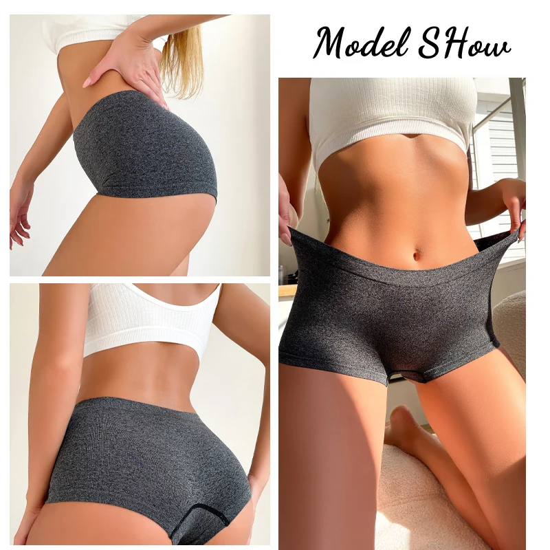 Women Sexy Seamless Panties Sexy Low Rise Boxer Shorts Female Breathable Soft Underwear Solid Color Boyshort Intiamtes Lingerie