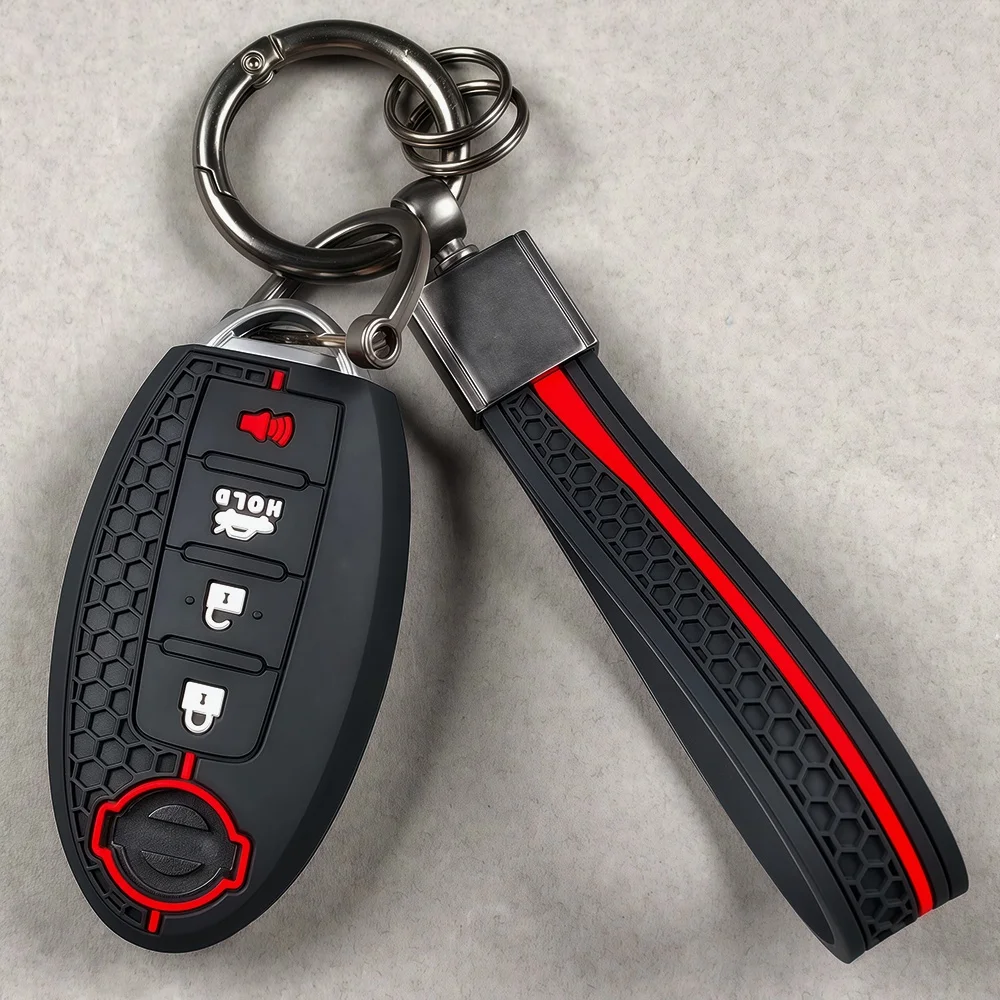 Funda para Llave de Coche de 4 Botones para Nissan Leaf, Micra, Qashqai J11, J10, X-Trail T32, Versa Note, Patrol, Accesorios para Llaves