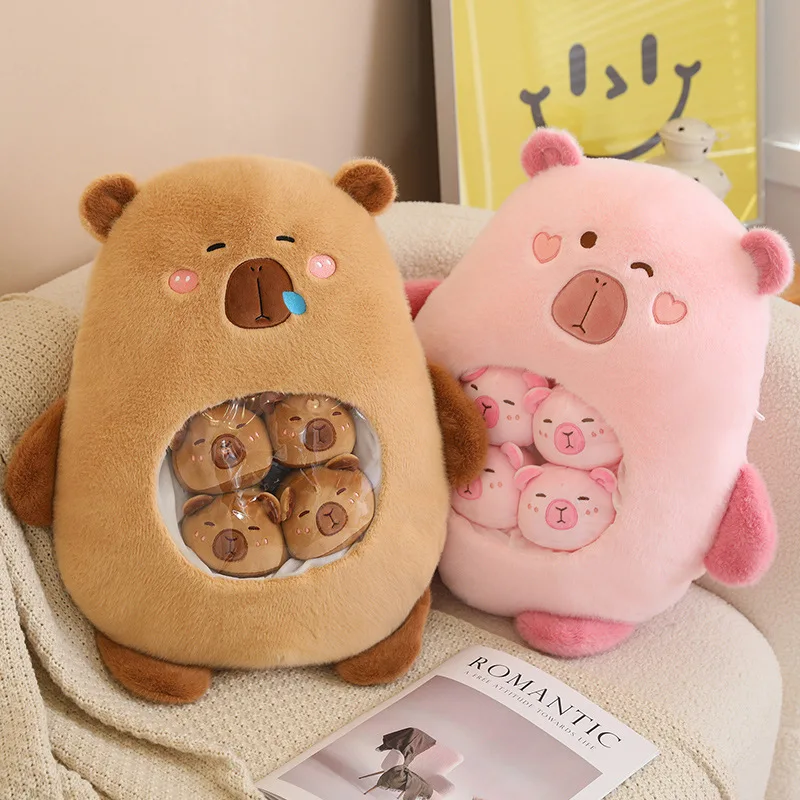 

Kawaii Capybara Plush Toy Cute Puffer Fish Snack Pillow Dolls for Girls Kids Birthday Gift Holiday Party Favours