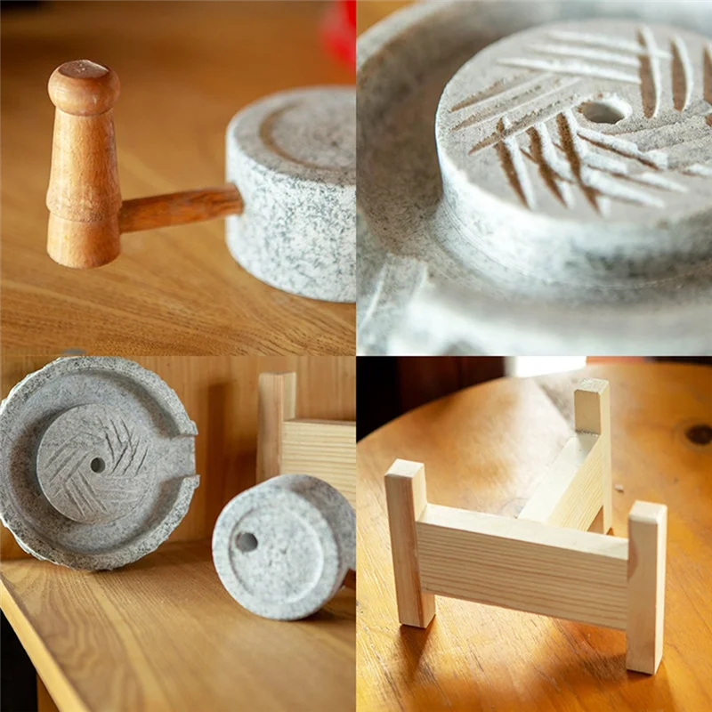 GYTB-Nostalgiczny Młynek Retro Dekoracyjny Obiekt Mały Kamieniarnia Dekoracja Domu Naturalne Ozdobne Małe Ozdoby