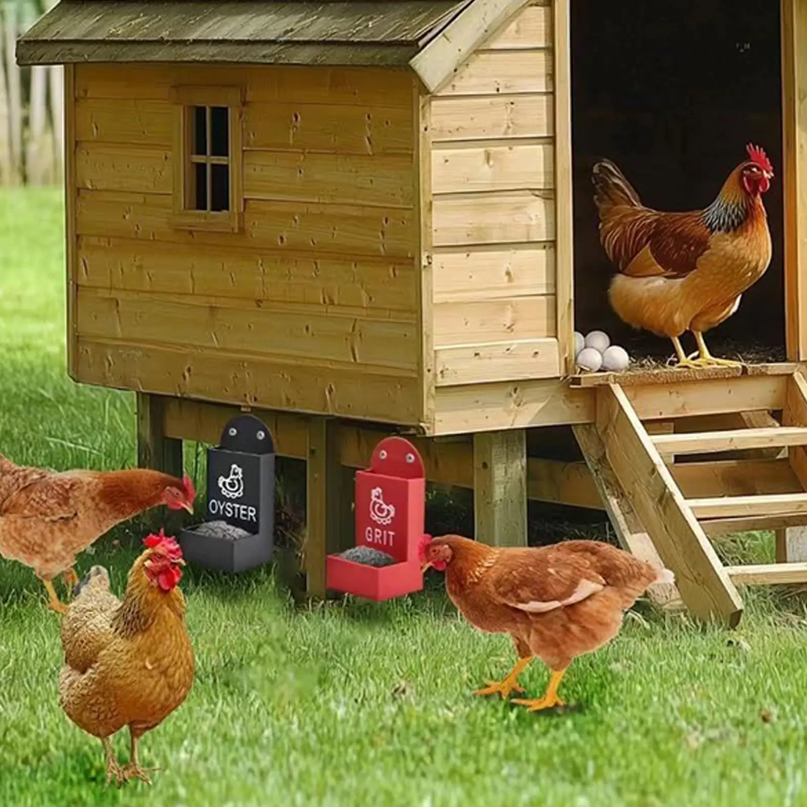 

Oyster And Grit Feeder For Chickens Poultry Feed Trough Hangable Chicken Feeding Trough For Farm Backyard 2 Pieces Duck Food