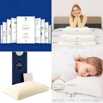 100% Natural Premium Latex Pillow for Pure Comfort, No Memory Foam, Includes Removable Cover