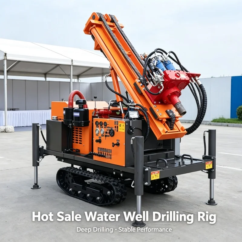 Customized Crawler Water Well Drilling Rig, Full Hydraulic Water Air Dual Use Mountain Farmland Rock Well Drilling Machine