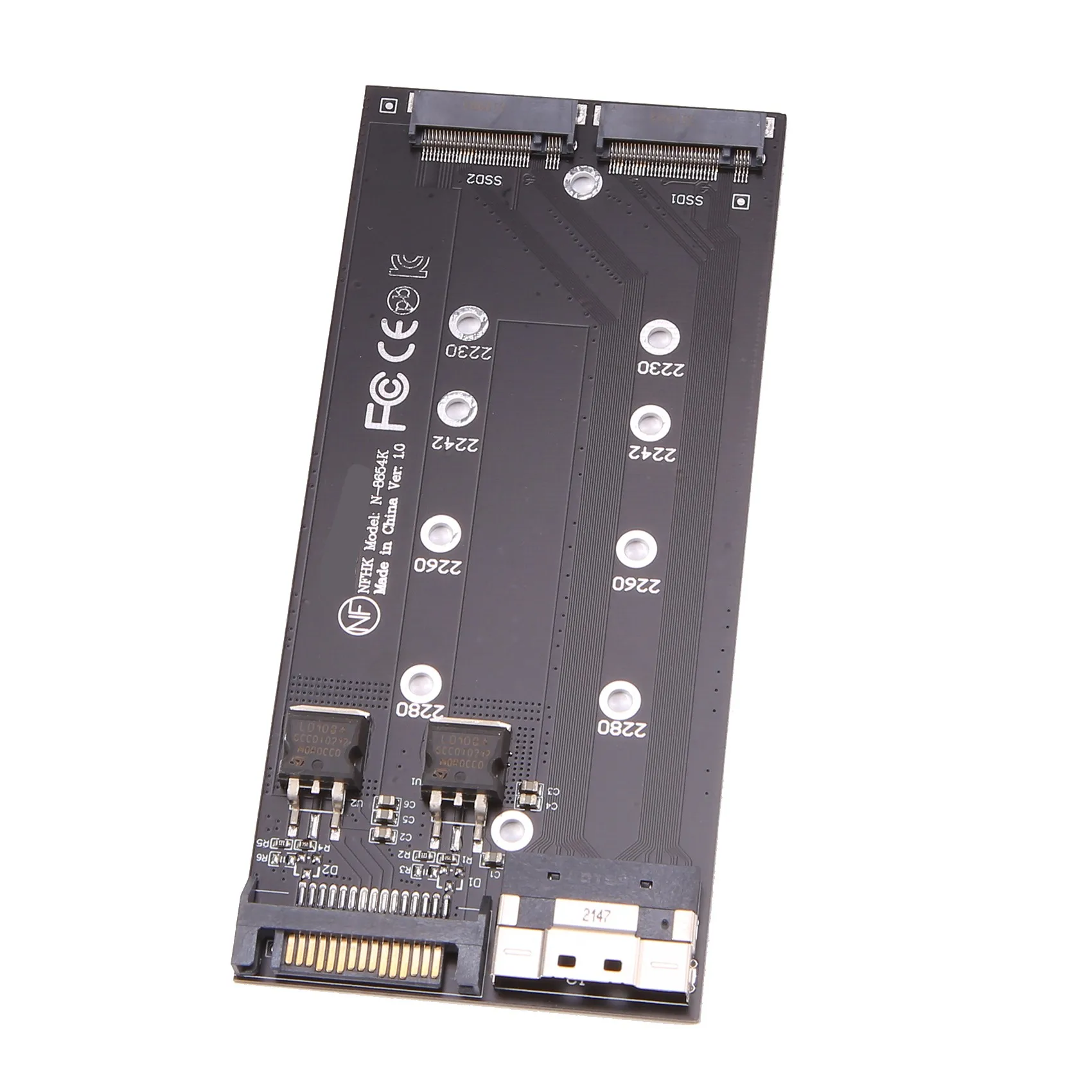 

HOT SALE SFF-8654 8I Split Card X8 to VROC Dual NVMe M.2 NGFF to Slimline NVME PCIe SSD SATA Adapter for Mainboard