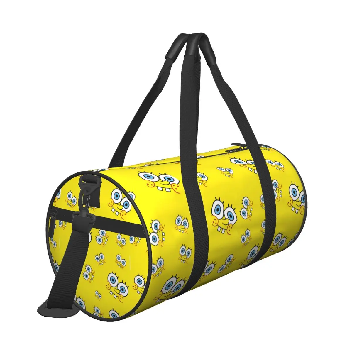 S-SpongeBobed Yellow Eye Background Tile Travel Bag Large Capacity Sport Bags Portable Couple Gym Bag Training Fitness Bag