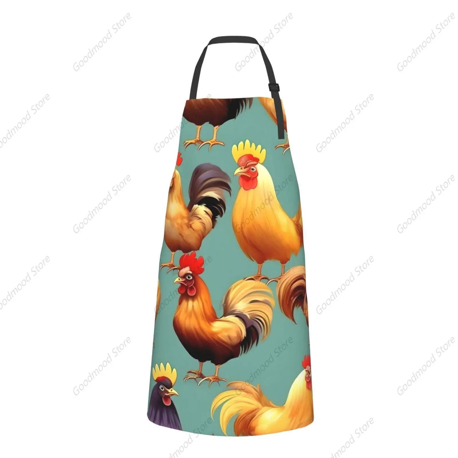 Cute Rooster Chickens Print Cooking Aprons,Adjustable Waterproof Apron,Artist Aprons,Kitchen Cooking For Men Women Chef Adults