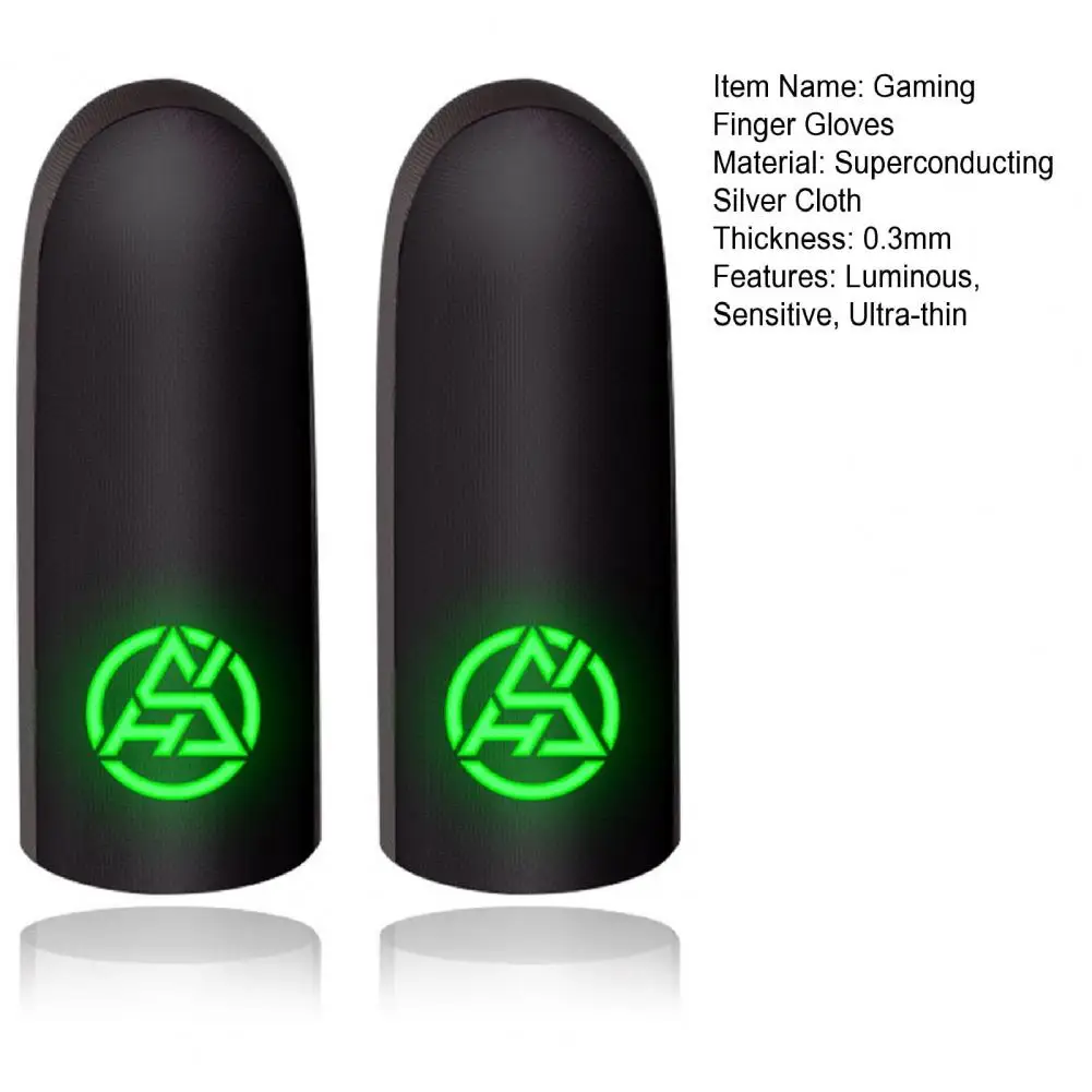 Fundas para dedos para videojuegos, guantes luminosos antideslizantes con pantalla táctil de 0,3mm, ultrafinos, para pulgar, accesorios para juegos, 2 uds.