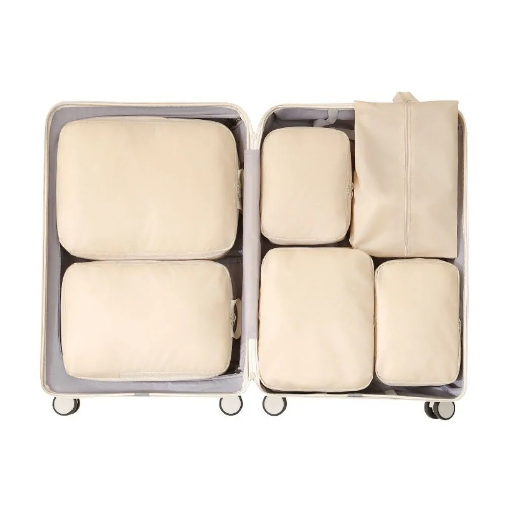 6Pcs/Set Large Capacity Luggage Compression Bag Washable Space-Saving Travel Organizer Bags Dampproof Portable Packing Cubes Set