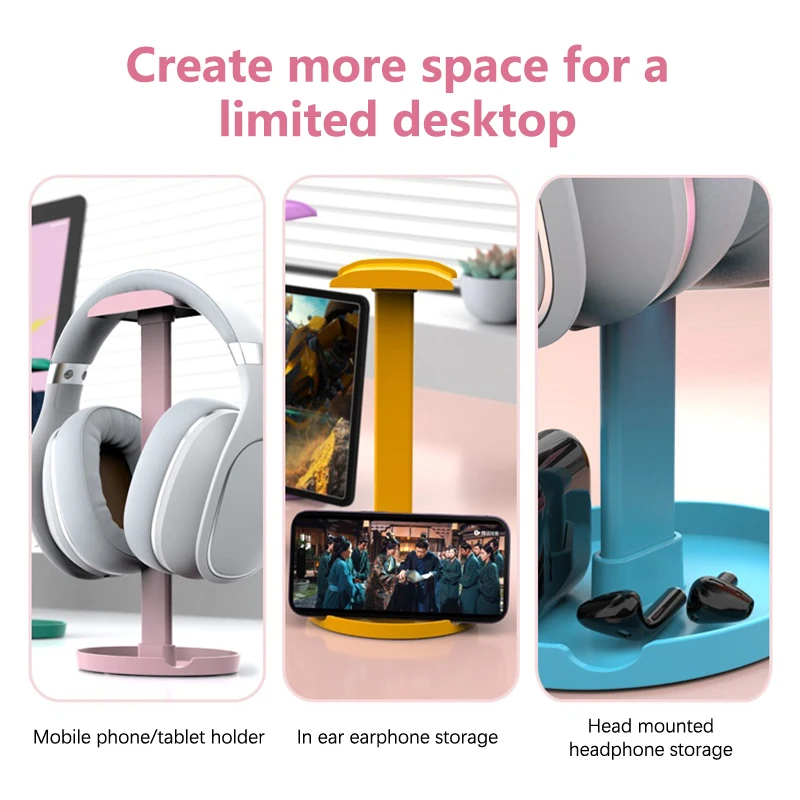 حامل سماعة الرأس العالمي المحمول حامل سماعة الألعاب رف منظم سطح المكتب سماعة عرض قوس ل AirPod