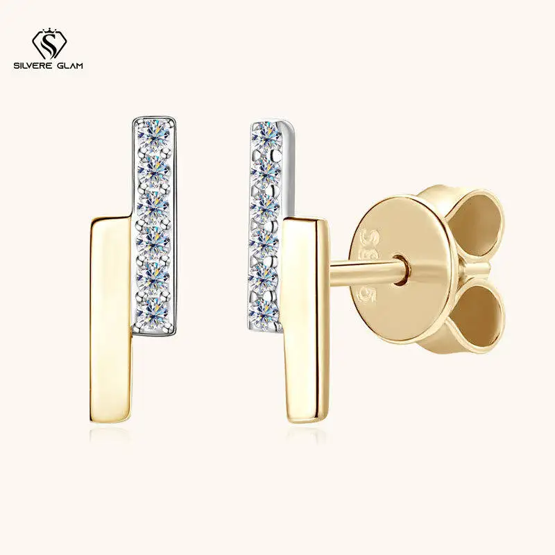 

Серьги-гвоздики из стерлингового серебра 925 пробы с муассанитом, однорядные серьги с муассанитом 0,03 карата для женщин D VVS1, роскошные ювелирные изделия в подарок