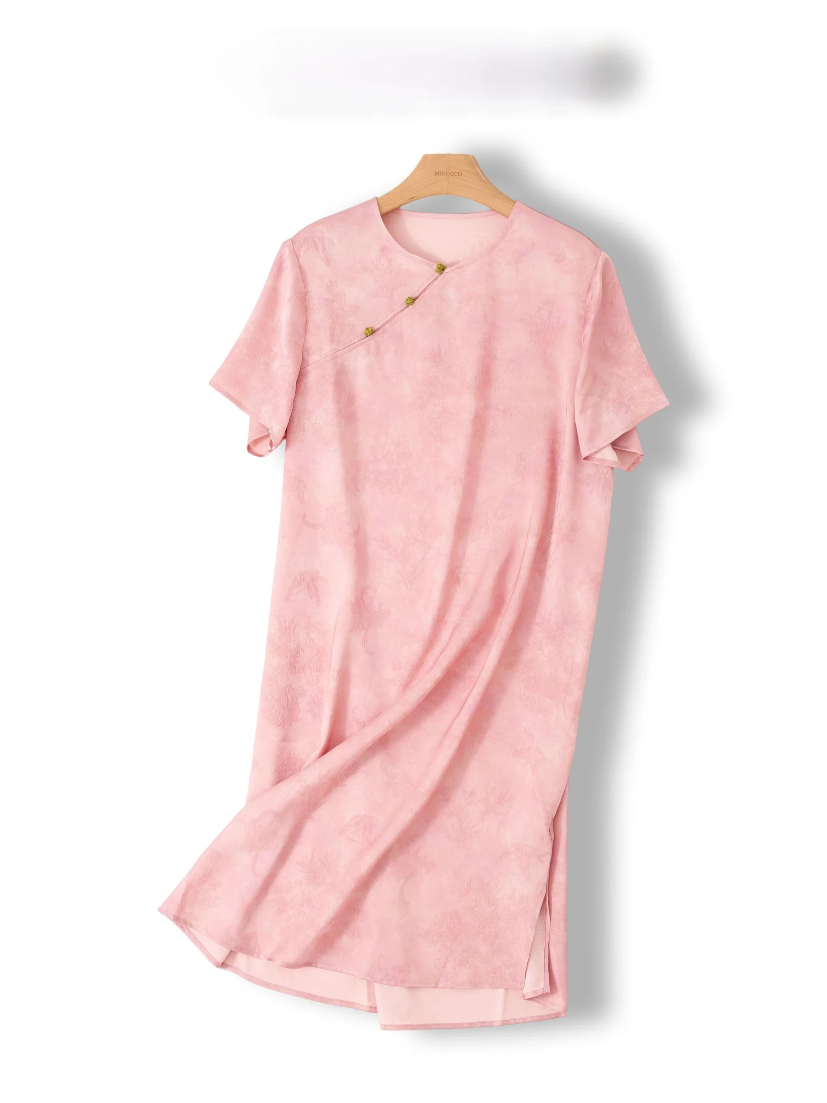 

Cool Breathable Floral Embroidery Dress Elegant Mom Summer Wear Long Skirt Soft Medium Summer City Commute A-Line Silhouette