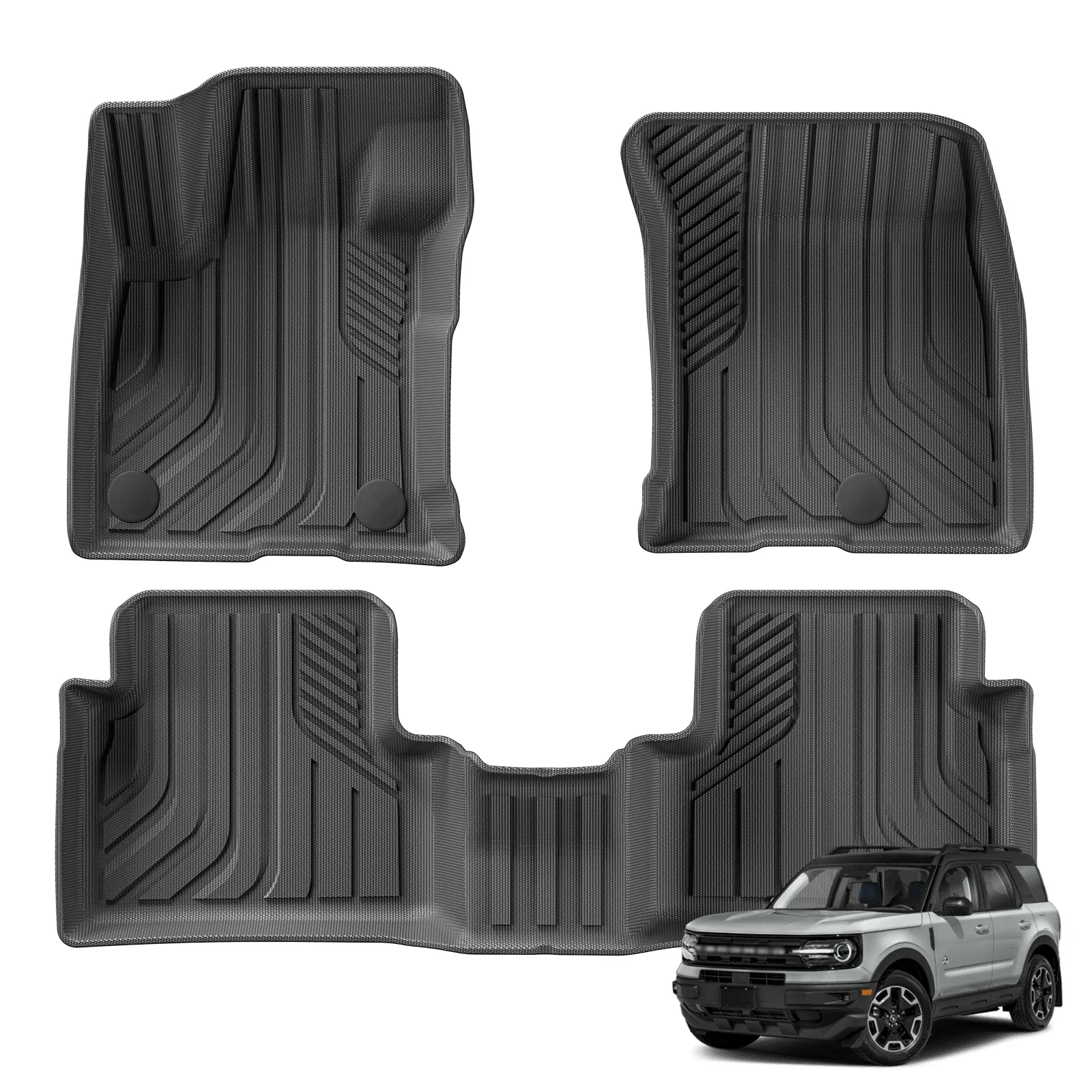 

For Ford Bronco Sport 2021-2024 Car Trunk Mat TPE Foot Mats All Weather Anti-Slip Rear Trunk Pad Cargo Liner Anti Dirty Pads