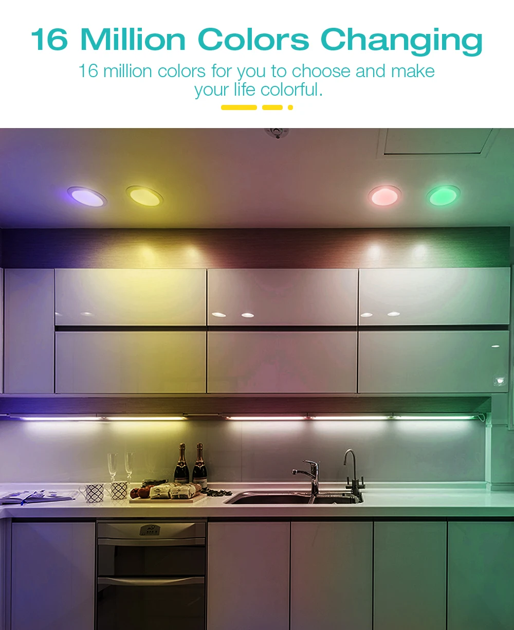 Zigbee 5W GU10 LED Spotlight RGBCCT Cor AC100 ~ 240V Funciona com Tuya APP Alexa App Voz RF Controle Remoto