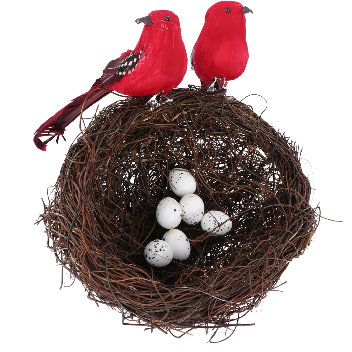 

Artificial Bird Nest Decor Fake Birds Eggs Ornament Home Store Office Bar Flower Photography Props DIY Landscape Decorations