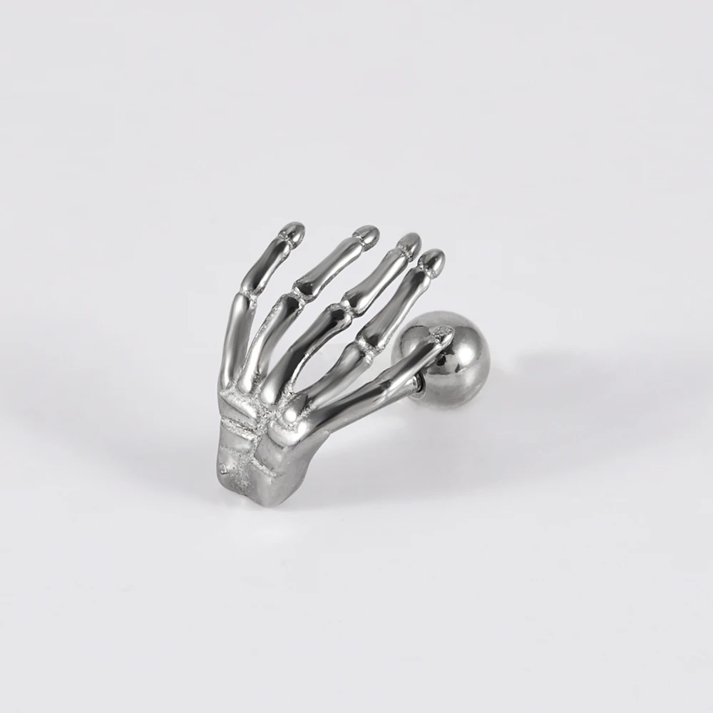 Surgical Steel Skeleton Hand Labret Lip Stud, Body Piercing