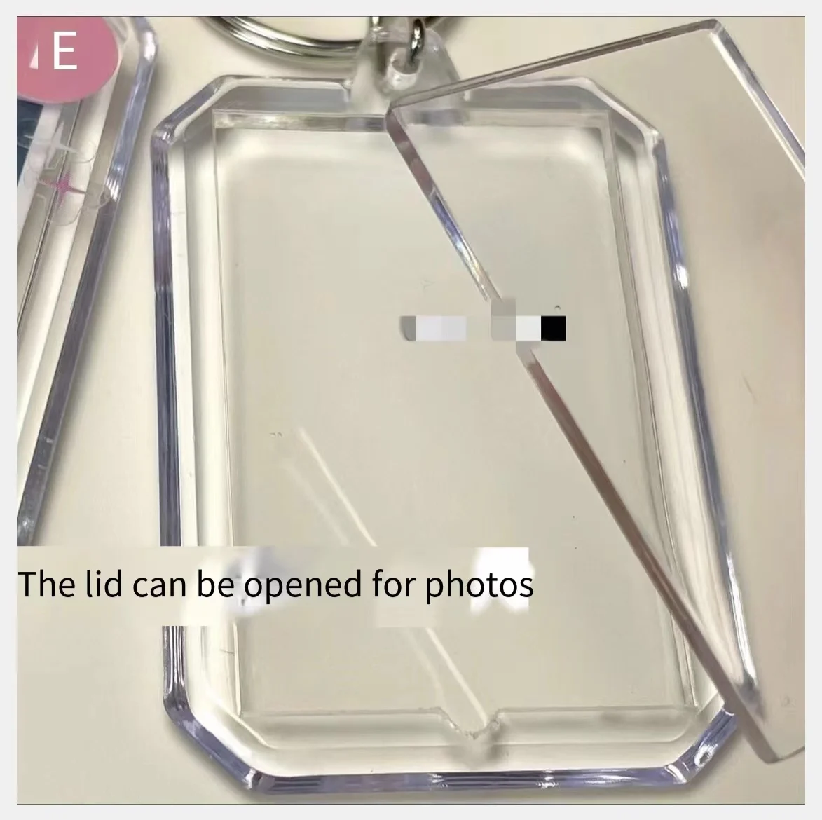 1 inch Acrylic Love Heart Transparent photo frame keychain Photocard Holder Card Photo Holder Bag photo stickers Pendant