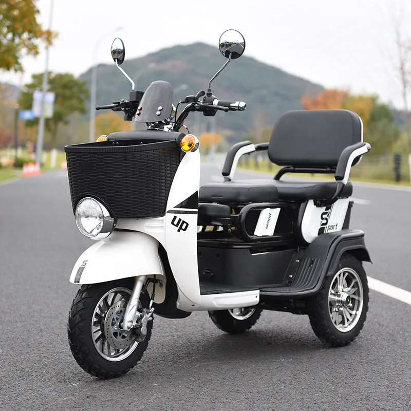 High Quality Low Price Electric Tricycle  Small Scooter Three-seat Adjustable Electric Tricycle