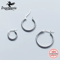 Trusta 100% 925 Solid Sterling Silver Unique Shaped Piercing Huggie Hoop Earring For Women Sterling Silver Earing Jewelry DS1064