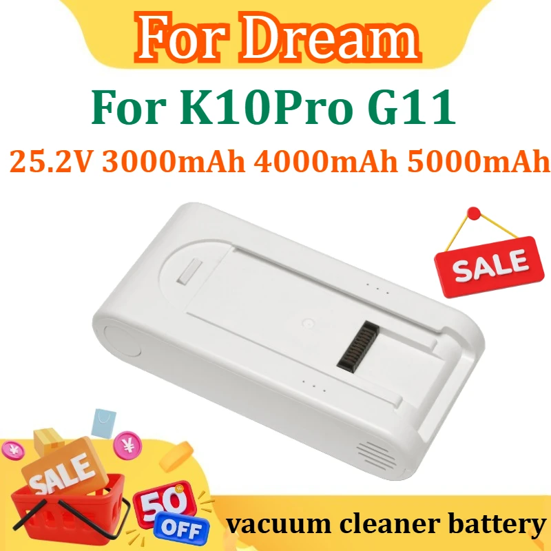 

25.2V 3000mAh 4000mAh 5000mAh Li-ion Rechargeable Battery for Dreame K10Pro G11 Vacuum Cleaner Battery
