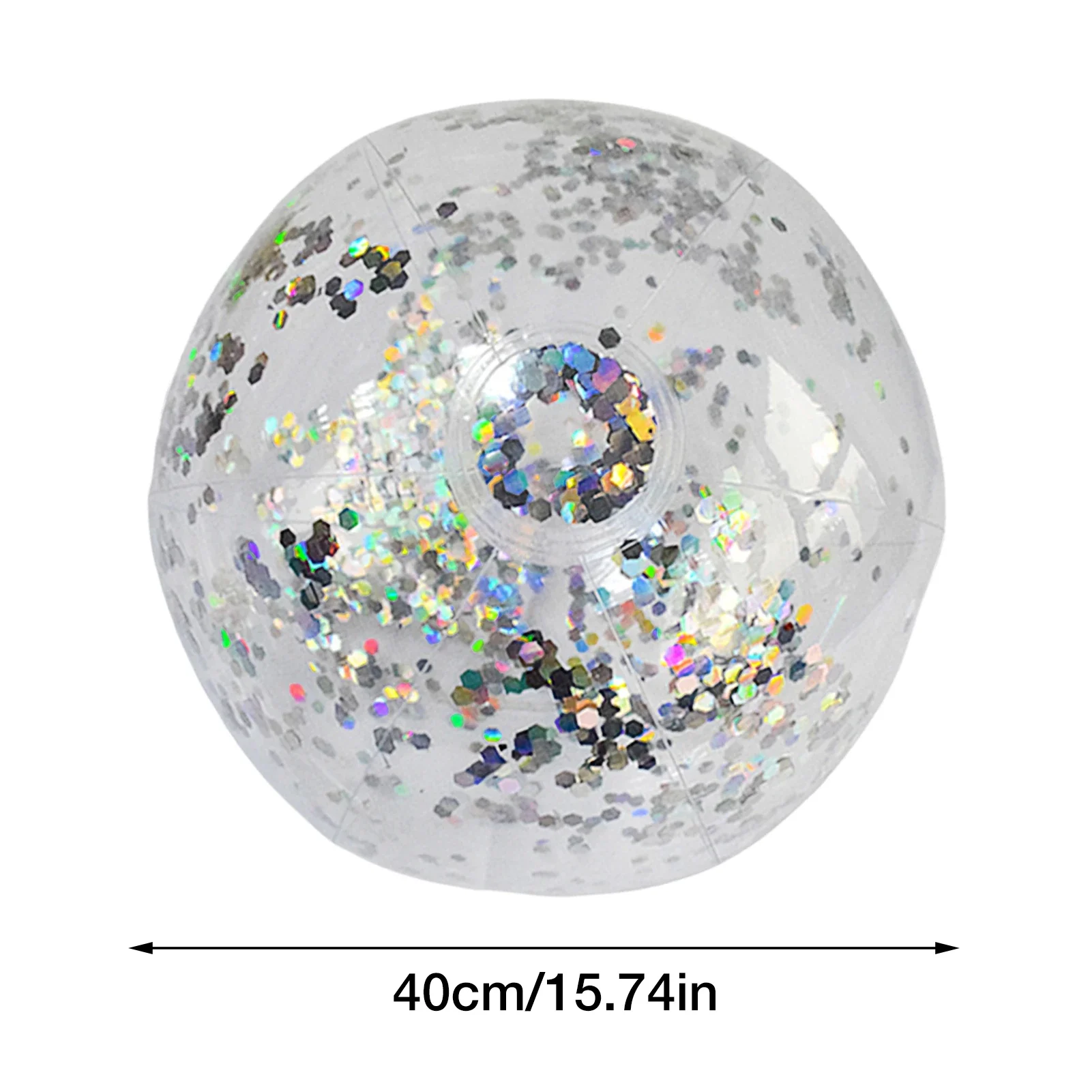 40cm Inflatable Glitter Beach Ball Summer Water Ball Sequin Beach Toys for Beach Swimming Pool Play Party Toys for Kids Adult