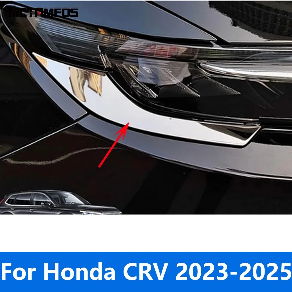 

For Honda CR-V CRV 2023 2024 2025 Stainless Head Light Lamp Eyelid Eyebrow Headlight Strip Molding Trim Accessories Car Styling