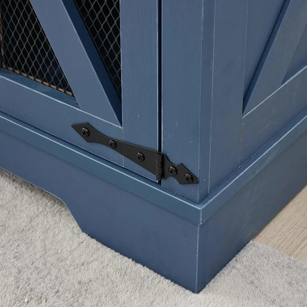 21.1 Tavolino da fattoria con stazione di ricarica e porta della stalla in rete, comodino in legno rustico con ripiano portaoggetti per soggiorno e B