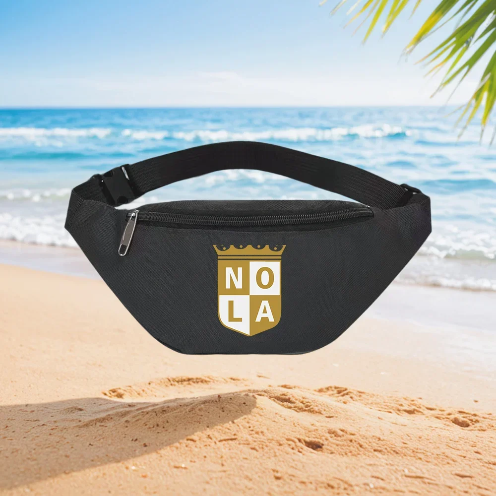 

NO LA Shield Crest Logo Design Waist Backpack Crossbody Chest Bag Street Casual Sporty Fashionable Simple Unique Printed Design