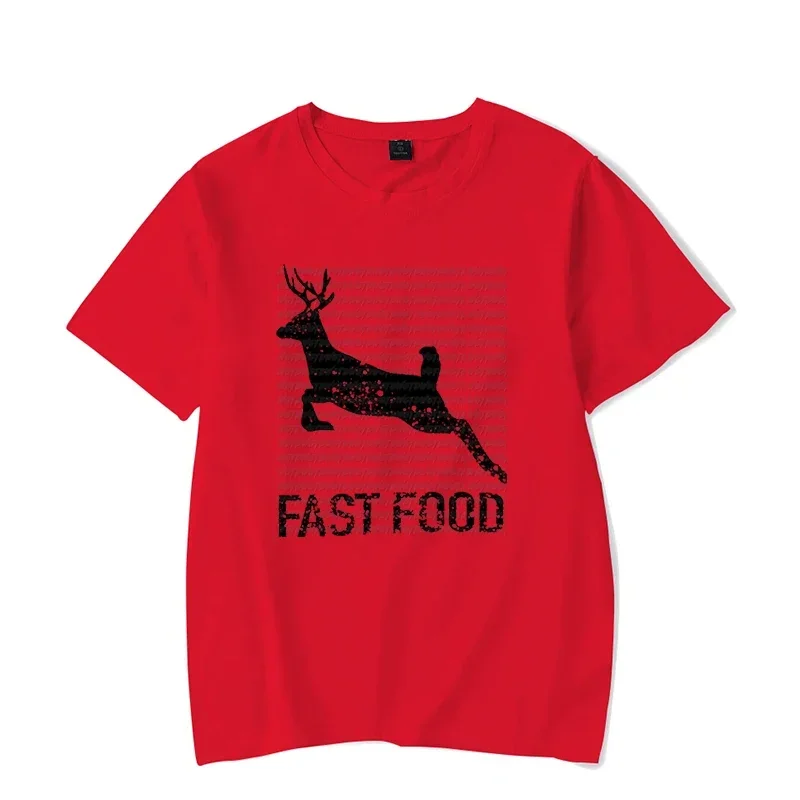 Funny Hunting T Shirt Fast Food Deer Hunters Shirt Graphic Clothes Men Women T-shirts Classic Tshirt Oversized Tee Tshirts Homme