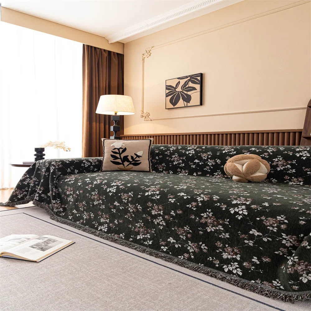2026 Retro French Style Light Luxury Sofa Cover Universal Non-Slip All-Season Fabric High-Quality Sofa Slipcover Anti-Cat