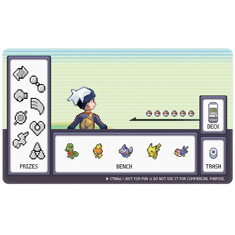 Pokemon Ptcg Card Mat Ash Ketchum Trainer Pixel Gems 60X35Cm Dedicated Game Card Battle Duel Board Anime Characters Card Pad images - 6