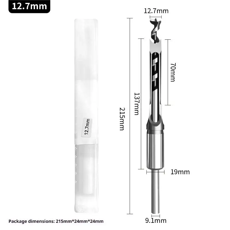 4Pcs Durable Square Hole Drill Bits Mortising Chisel
