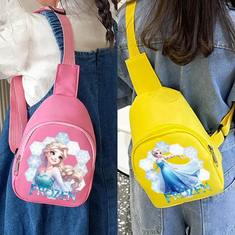 Single Shoulder Crossbody Backpack for Frozen Kindergarten Girl Cartoon Elsa Anna Lightweight Student School Bag Christmas Gift