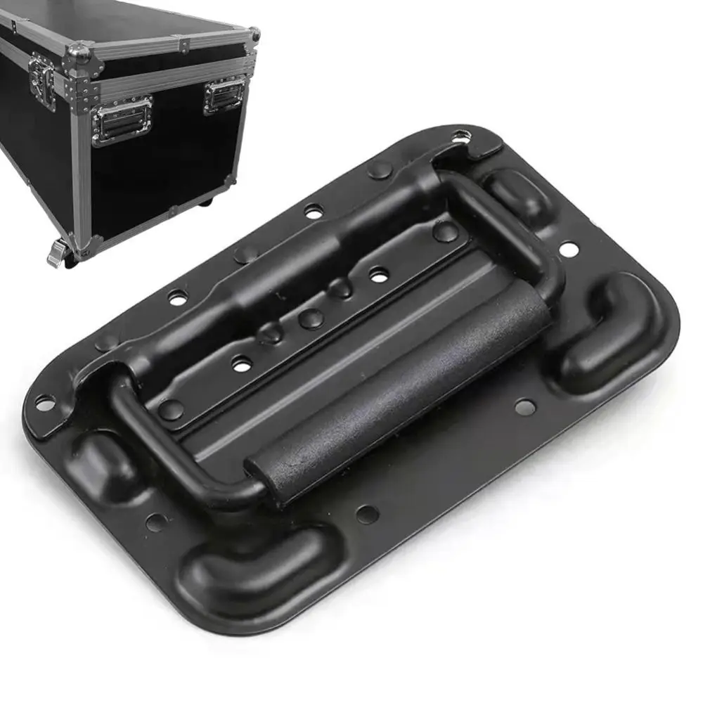 

Durable Black/Silver Spring Loaded Handle 6.34 Inch Iron Heavy Duty Handle Electroplated Rubber shake hands Toolbox