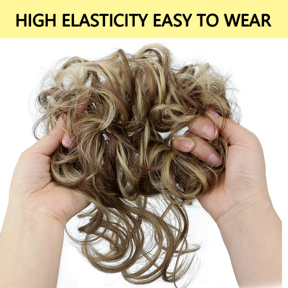 8-Inch Synthetic Curly Hair with Elastic Rubber Band, Elegant and Messy Bun, Fluffy and Easy to Maintain, Suitable for Daily Use image 4