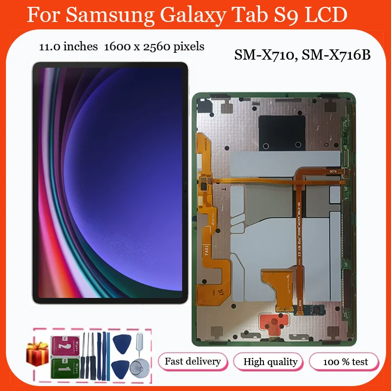 

11.0 New LCD For Samsung Galaxy Tab S9 SM-X710 SM-X716B LCD Display Touch Screen Digitizer Assembly