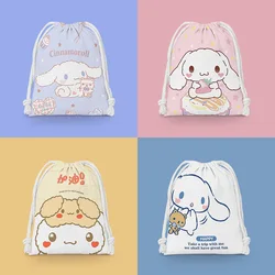 Sanrio Cinnamoroll  Pocket Drawstring Cartoon Small Bag Student Sundries Storage Bag Cosmetic Portable Toiletries Bag