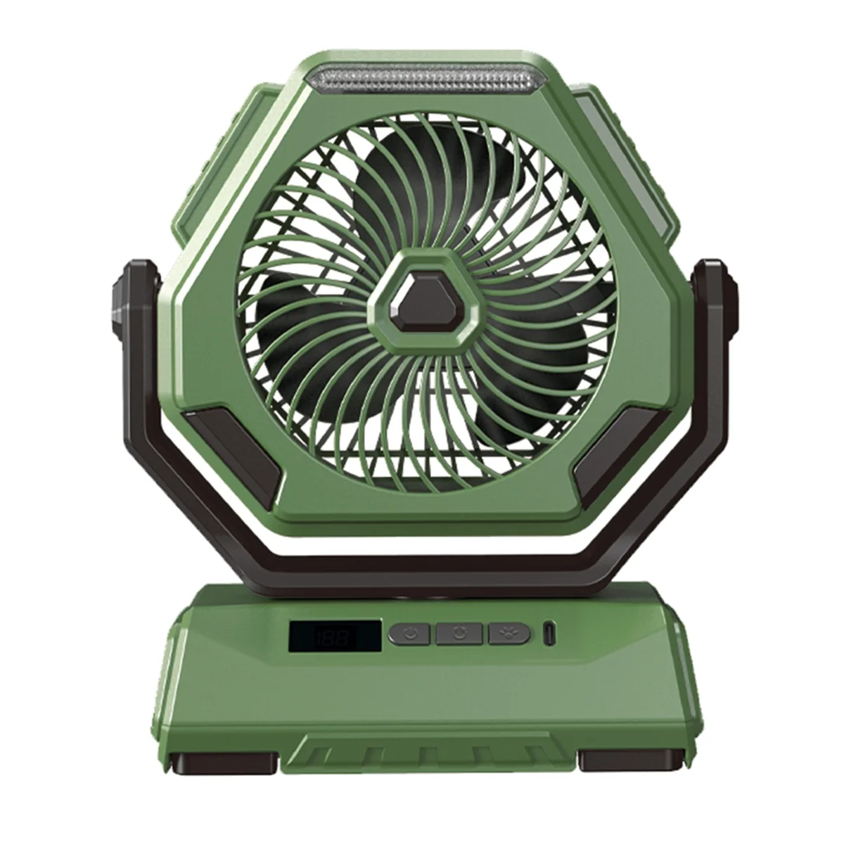 Outdoor Camping Fan 6000MAh Rechargeable Ceiling Oscillating Fan Portable Air Conditioner Air Cooler with Lighting-B