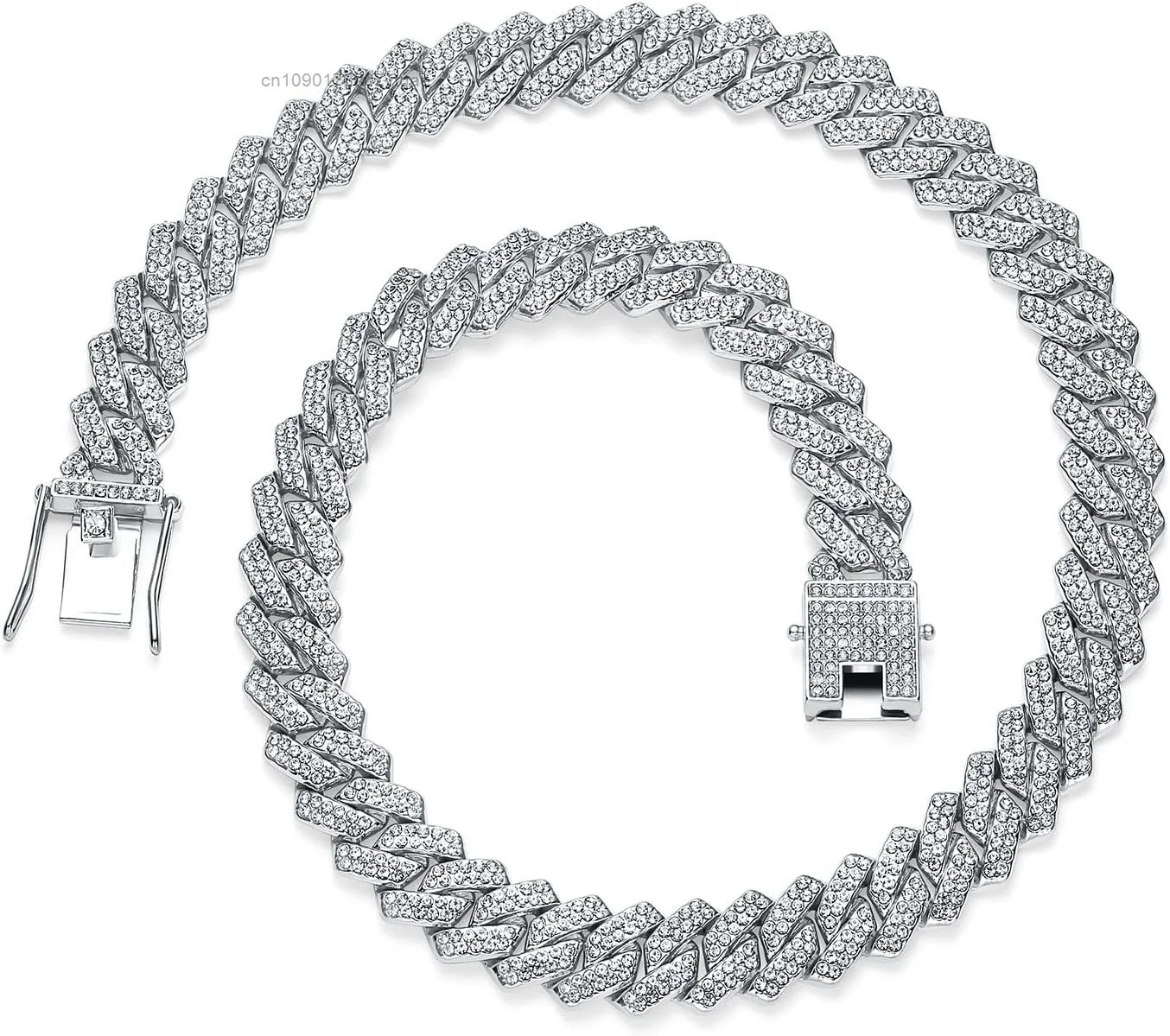 Moissanite 13mm Chain Iced Out Jewelry Men Necklace 925 Silver D Vvs Diamond Hiphop Moissanite Cuban Link Chain.