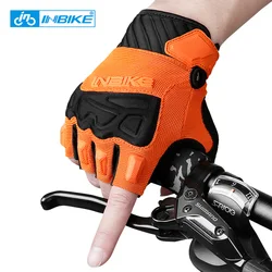 INBIKE Cycling Gloves Men Half Finger Bicycle Running Fitness Sports Breathable Protective Fingerless Glove Cycling Accessories