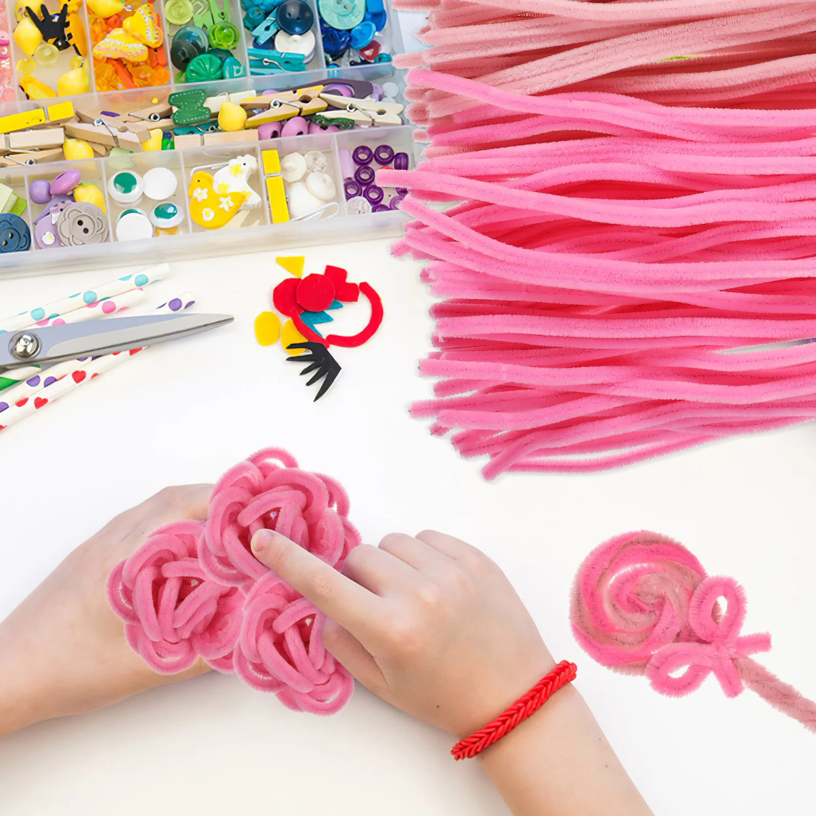 200 szt. Patyczków do rzeźbienia, miękkie, grube druciki do rękodzieła, sznurki z chenille do tworzenia kwiatów DIY, dekoracji świątecznych i girland.